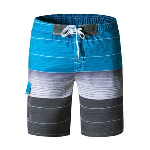 OEM High Quality Striped Boardshorts Manufacturer Beach Swimwear Waterproof Men's Swim Trunks