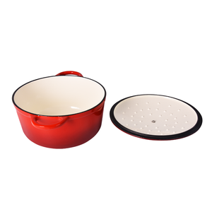 Casserole <span class=keywords><strong>en</strong></span> <span class=keywords><strong>fonte</strong></span> émaillée rouge 20/22/24/26/28 cm pour cuisine et restaurant, <span class=keywords><strong>prix</strong></span> d'<span class=keywords><strong>usine</strong></span> - Product Image 6