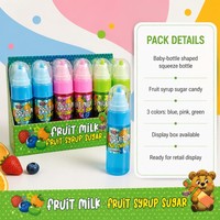 Bouteille souple en forme de biberon pour sirop de fruits, bonbons au sucre, bonbons liquides aromatisés aux fruits pour enfants, confiserie