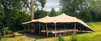 Tente bédouine extensible 6*8m, structure en aluminium, tissu PVC 650gsm, imperméable d'un côté, résistance au feu CPAI84, résistance aux UV, Motowin
