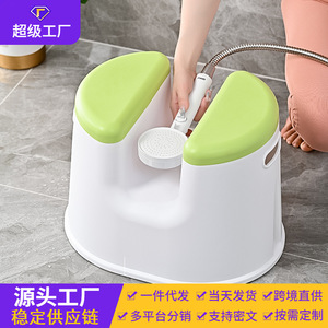 Tabouret de salle de bain pour adultes, 42x30x33cm, en matériau PP, avec siège antidérapant, pour femmes enceintes et personnes âgées, utilisation aux toilettes - Product Image 5