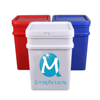 Gqs carrés avec couvercle, peinture rectangulaire en plastique, baril carrés de 18 litres, pour la peinture