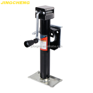 Jambes de support réglables noires pour caravane et remorque, avec poignée, capacité 2000lbs, 5000lbs, 7000lbs, personnalisables - Product Image 1