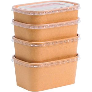 High Quality Kraft Square/Rectangular Disposable Eco-Friendly Bowl Embossing UV Coating for Fried Rice/Salad/Bento Takeaway Box - Product Image 3