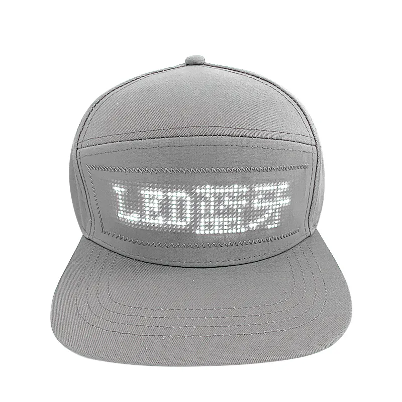 Vente en gros Chapeau lumineux à affichage LED de contrôle mobile Casquettes de messages LED personnalisées programmables par application Chapeaux LED Casquette de baseball clignotante à LED