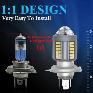 मोटरसाइकिल हेडलाइट बल्ब के लिए उच्च चमक Dc12-80v मोटरसाइकिल स्पॉटलाइट बल्ब B20d H4 सफेद एम्बर - Product Image 2