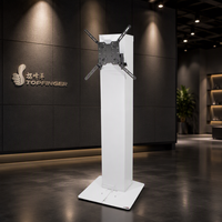 Nouveau design Topfinger Totem TV, support réglable en hauteur de 3 à 6 pieds, base en acier pliable, support LED, écran et haut-parleur avec certification TUV