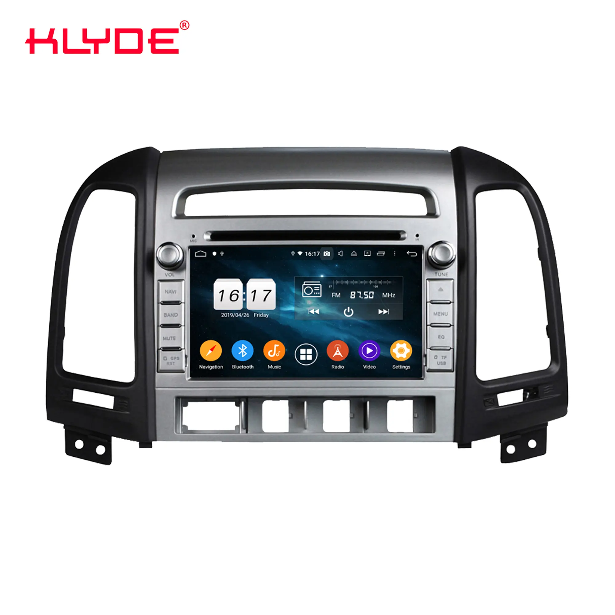 KD-7024 Klyde Oem Android 10 4 + 64Gb Auto Dvd Multimedia Auto Radio Video Gps Speler Voor Santa Fe 2006-2011