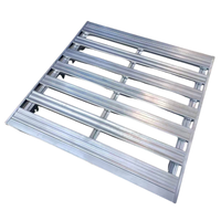 Palettes en acier galvanisé à chaud robustes Zhongcang, palettes métalliques européennes à plateau fermé pliables pour entrepôt, 4 voies