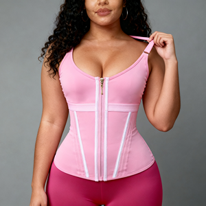 LANGQIN Corsetti da <span class=keywords><strong>Donna</strong></span> all'Ingrosso, <span class=keywords><strong>Top</strong></span> Bustier Sexy Senza Maniche, Corsetti Modellanti a Tinta Unita con Cerniere e Cinghie in Vita - Product Image 5