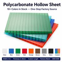 Vente en gros de plaques en polycarbonate multicouche, isolation thermique élevée, protection UV, panneaux creux, livraison directe d'usine