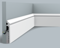 Plinthe de porte intérieure moderne de luxe en polymère plastique, finition de surface étanche, ouverture manuelle pliable pour intérieur