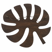 Porte-bouteilles en bois en forme de feuille de Monstera, Organisateur de rangement mural pour bar, Décoration de cuisine, Support à verres, Vente en gros OEM, Porte-verres à vin