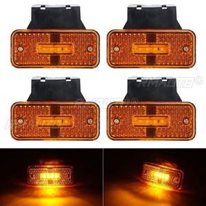 4 pièces Feux de gabarit pour remorque, feux de position latéraux LED pour camion, feux arrière pour tracteur et poids lourd avec support, rouge, ambre, blanc, éclairage 24V - Product Image 1
