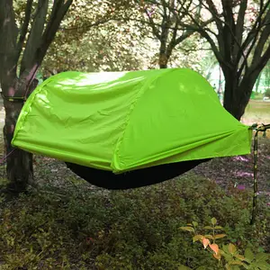 轻巧的野营吊床帐篷带蚊帐和雨蝇1-2人背包床带树带