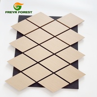 Panneaux acoustiques modernes DIY en fibre de polyester, panneaux muraux basiques en bois avec films PVC pour la décoration des murs et plafonds intérieurs