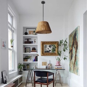 โคมไฟหวายทรงกลม E27 หลอดไฟ LED สำหรับห้องรับประทานอาหารสไตล์จีนเซน วาบิซาบิ โคมไฟบ้าน - Product Image 3