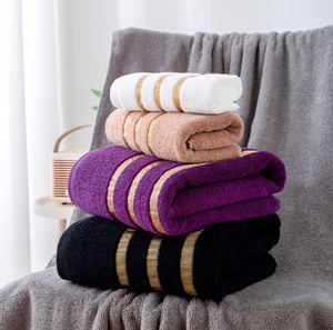 Serviette <span class=keywords><strong>de</strong></span> <span class=keywords><strong>toilette</strong></span> <span class=keywords><strong>de</strong></span> luxe haut <span class=keywords><strong>de</strong></span> gamme 100% coton, très absorbante, douce, couleur unie, élégante, pour le bain et le visage, séchage rapide - Product Image 3