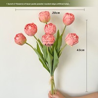 Bunga Tiruan untuk Dekorasi Meja, Tulip Tiruan untuk Perlengkapan Fotografi, Dekorasi Ruang Tamu Rumah, Kualitas Tinggi, Grosir