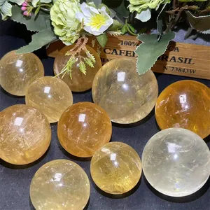 Esfera de cristal de pedra de cura de cristal natural esfera de calcita de mel de alta qualidade para energia