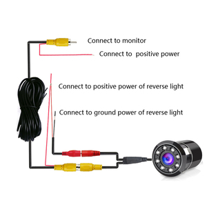 Cámara de Visión Trasera Universal para Automóvil con Diseño Perforado de 18.5MM, 8 LED, Visión Nocturna, Disponible al por Mayor, Juego Completo de Accesorios Incluido, 720 * 480 - Product Image 4