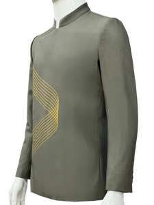 Uniforme gris de réceptionniste pour hommes pour restaurants hôtels 80% polyester 18% rayonne 2% spandex avec logo personnalisé pour les épaules. - Product Image 4