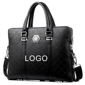 XIYIMU Custom Bag Designer Bag Multifunction Bag Men Business Leather Wear-resistant Cowhide Diamond Check Hand