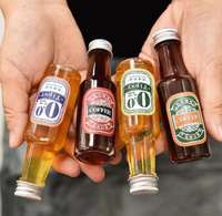 Bouteilles miniatures en plastique PET transparent de 50 ml, 120 ml, 150 ml, 200 ml pour l'alcool, le whisky, le vin, les liqueurs, les shots, avec bouchons inviolables