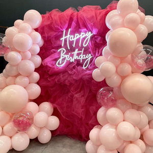 KL-TW006 Telón de fondo enrollable de tul con volantes para bodas, tela de tul 3D para pared, telón de fondo de tul de 8 pies x 8 pies con luces para decoración de cumpleaños - Product Image 2