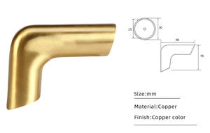 Redwood lit meubles canapé cuivre coude <span class=keywords><strong>fauteuil</strong></span> Arc <span class=keywords><strong>Angle</strong></span> droit cuivre accessoires NewChinese Style chevet coude cuivre manchon - Product Image 2