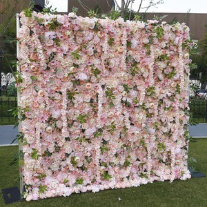 Panneau de fond floral léger, mur de fleurs 3D doux et romantique pour la décoration de fête de naissance ou de mariage - Product Image 2
