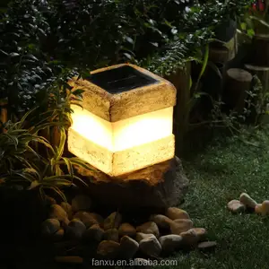 아마존 폴리 수지 뜨거운 판매 태양 정원 장식 표시등 돌