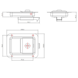Truck Paddle <b>Lock</b> Recessed <b>Tool</b> <b>Box</b> Door <b>Lock</b> Flush Mount Paddle Slam - Product Image 5