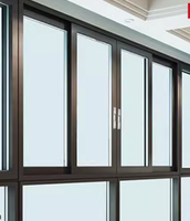 Ventanas y Puertas Corredizas de Aluminio de Bajo Costo, Ventana de Vidrio Templado con Mosquiteras para Casa