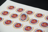 Etiquetas Adhesivas Personalizadas con Emblema de Fresa, Impresas a Color, Resistentes a los Rayos UV, para Cajas de Regalo, Productos de Postres y Snacks