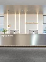 Bureau de réception multifonctionnel moderne en marbre et MDF, idéal pour les entreprises, les salons de beauté, les caisses, les hôtels, les clubs et les bars
