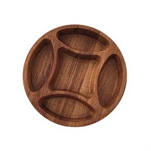 Wooden Kitchen Preparation <b>Tray</b> with 5 Compartments Vegetable Chopping Board Masala <b>Spice</b> Organizer Dry Fruit Snack Serving <b>Tray</b> - Product Image 1