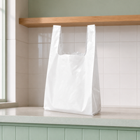 Sacs d'emballage en plastique imprimés avec logo personnalisé pour la vente au détail de plats à emporter, sacs d'emballage jetables écologiques en gros