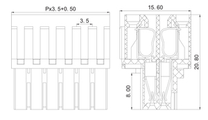 KF2EDGKE-3.5 çift sıra fiş terminali konnektörü 3.5mm kadın erkek PCB elektrik soketi kablo tel terminal bloğu konnektörü