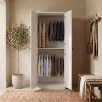 Armoire double porte en acier blanc ultra-mince pour couloir industriel, loft, entrée – Meuble de rangement personnalisable