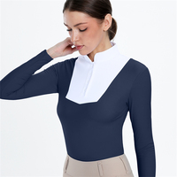 Chemise d'équitation en gros pour femmes, extensible dans quatre directions, respirante, à manches longues, pour cavalier