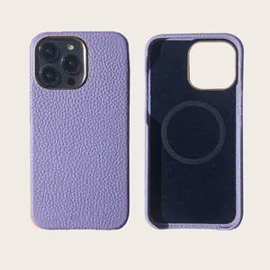 Guangzhou wholesale premium vegan leather magnetic phone case for iphone 15 leather cases