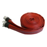 Tuyau d'incendie en caoutchouc PVC durable à double revêtement, 16 bars, 2,5 pouces, DIN14811, flexible haute pression, plat, avec raccord Guillemin DSP