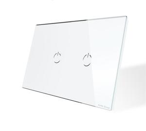Interrupteur mural 2 voies YuHe Group, verre trempé, commande tactile, design minimaliste, IP20, 16A, 250V - Product Image 1