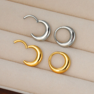 Anillo de Nariz de Acero Inoxidable 316L con Forma de Luna Creciente, Aro para Septum, Joyería para Piercing - Product Image 4