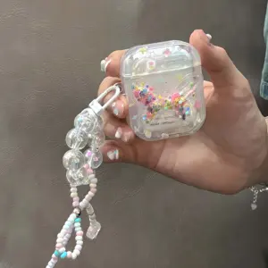 Papillon sables mouvants 3d mignon fleur amour boîte de charge sans fil pour <span class=keywords><strong>apple</strong></span> airpods 1 2 pro 3 2e étui pour écouteurs - Product Image 6