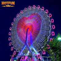 Grande Roue Panoramique Réelle pour Parc d'Attractions, 46m, Équipement d'Amusement Extérieur avec Lumières Colorées, à Vendre