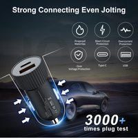 Chargeur de voiture USB C mini de qualité supérieure, 48W, 2 ports, charge rapide, adaptateur de chargeur de voiture compatible PD&QC3.0 pour iPhone Galaxy