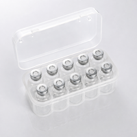 Boîte de rangement multi-compartiments pour flacons de laboratoire, en plastique transparent, pour petites bouteilles en verre