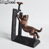 MEGBOND Serre-livres en fonte de style européen, figurine artisanale en métal pour la décoration intérieure, représentant un oiseau en train de tenter de saisir un oiseau, objet de collection artistique